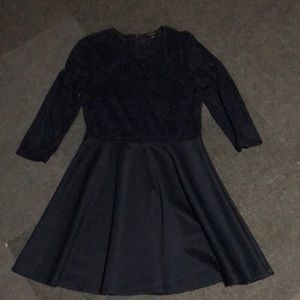 Blue Half Lace Homecoming Dress (Size 13)